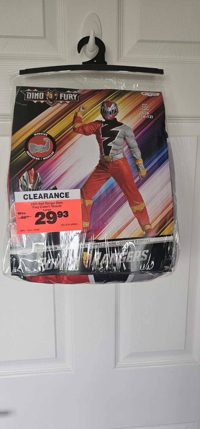 Kids Dino Fury Red Ranger Costume Large