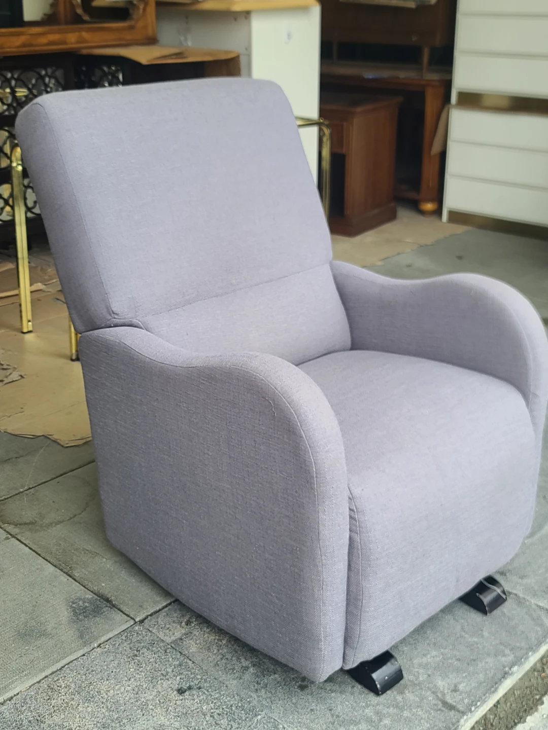 Modern Lavender Upholstered Glider Recliner - photo 2