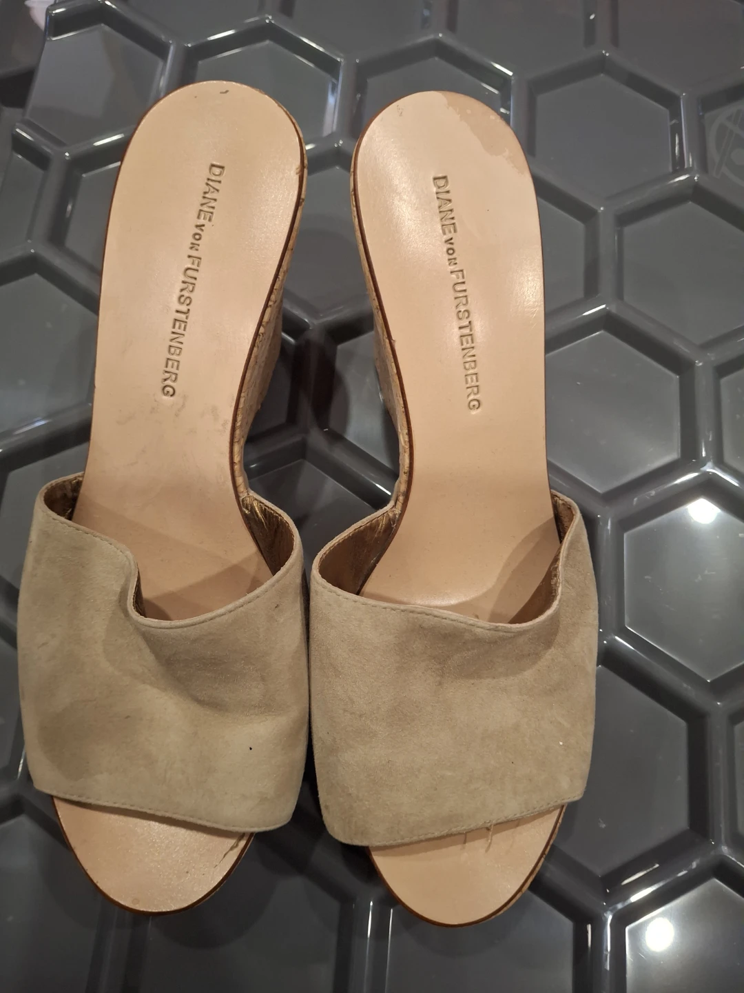Diane von Furstenberg  Suede Wedge Sandals