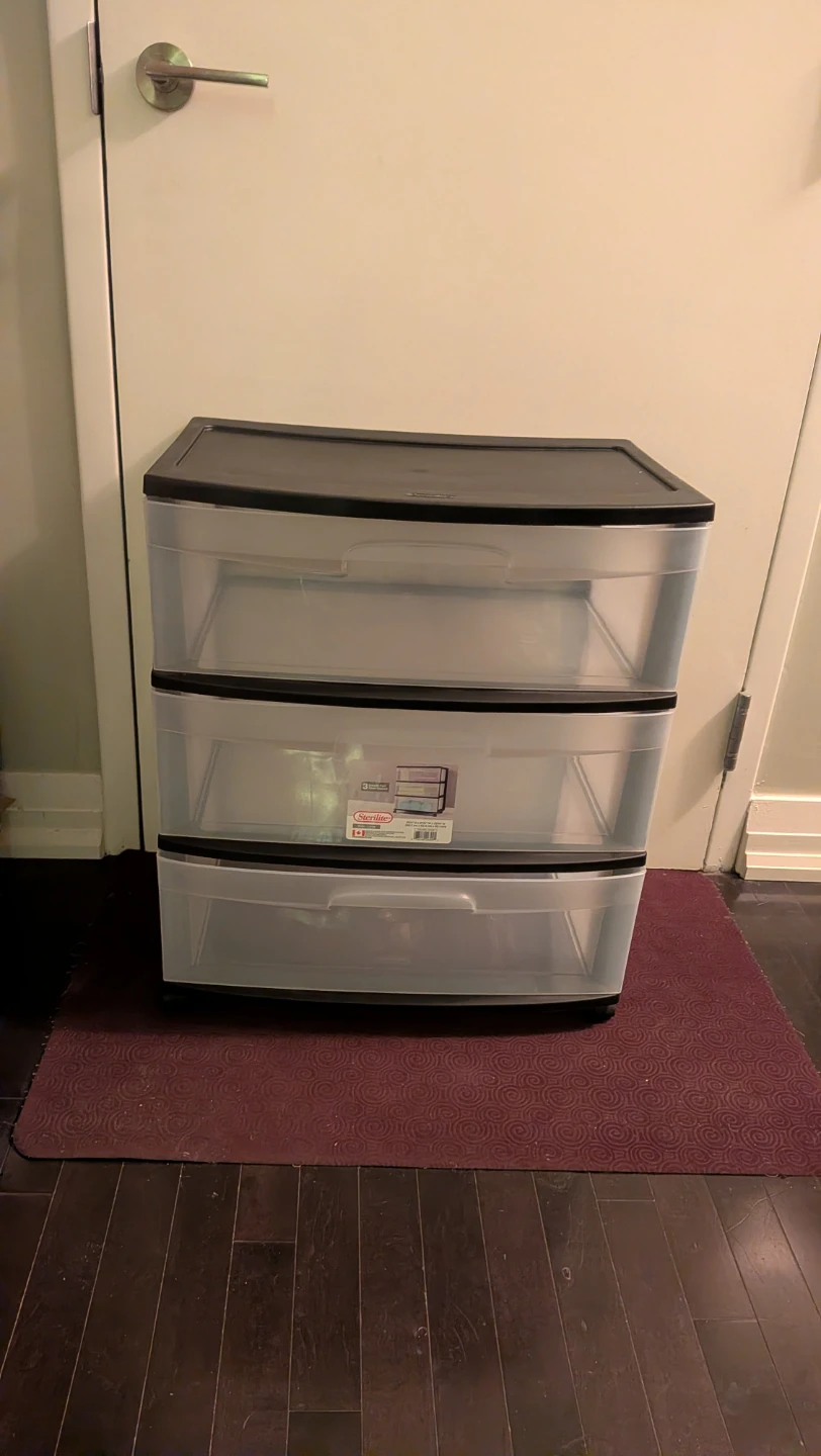 Sterilite 3 Drawer Wide-Large Cart with Castors