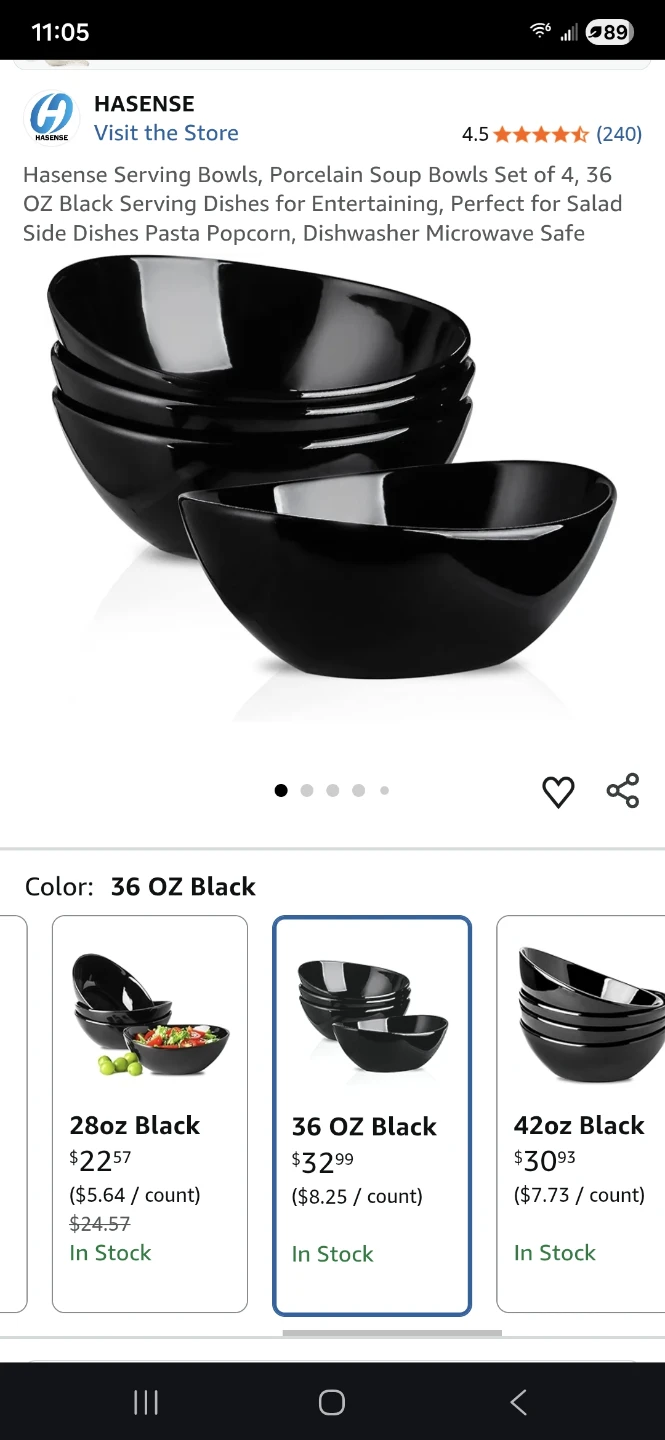 New Sheffield Home Black Serving Bowls Set of 4 - photo 5