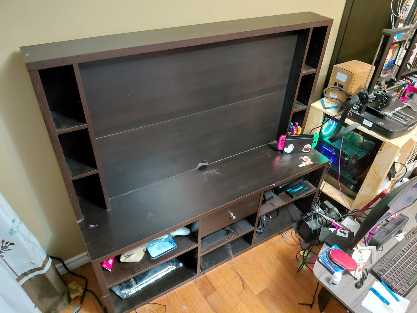 Solid Dark Brown Entertainment Center / TV Stand