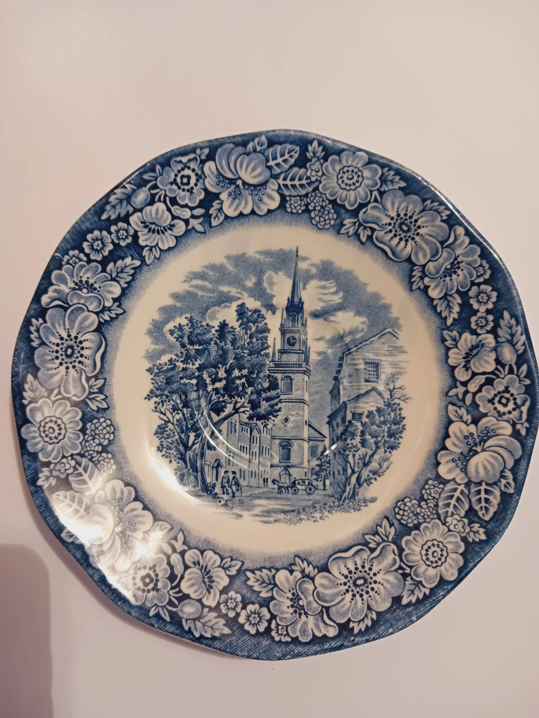 Liberty Blue Historic Colonial Scenes Old North Church Plate