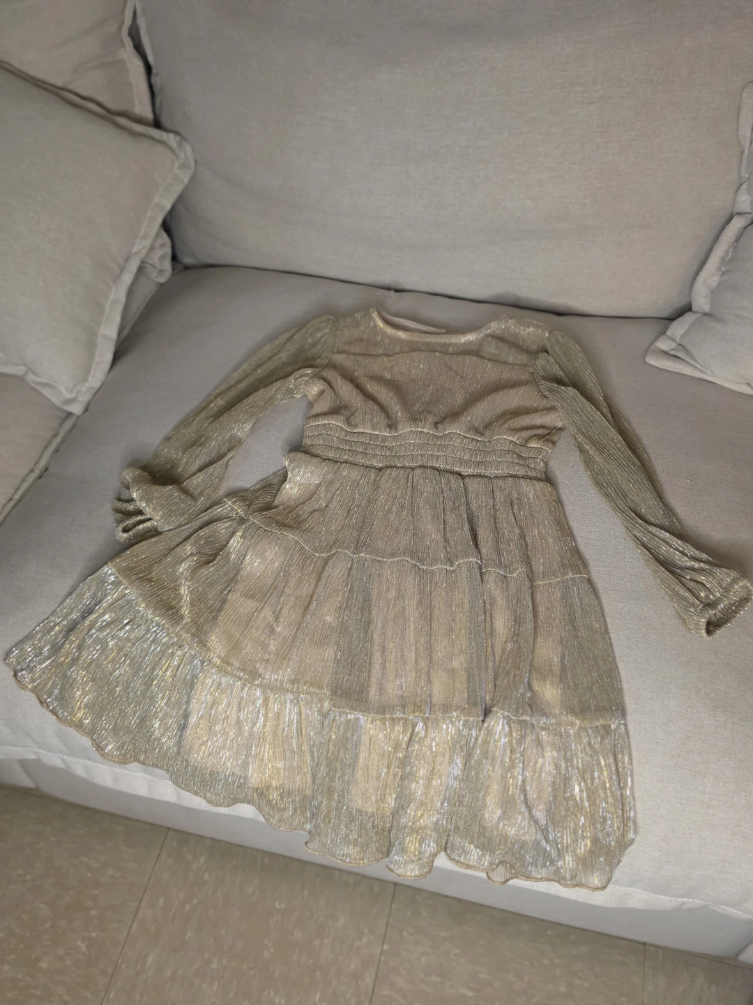 Girls' Gold Shimmer Dress - photo 3
