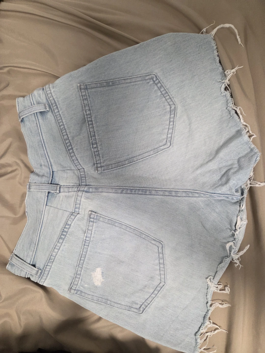 Light Wash Denim Cutoff Shorts - photo 2