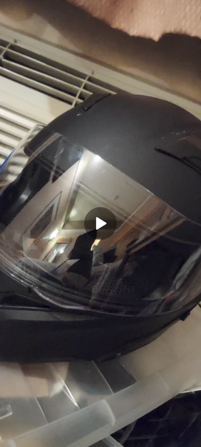 Black Motorcycle Helmet with Visor - photo 2