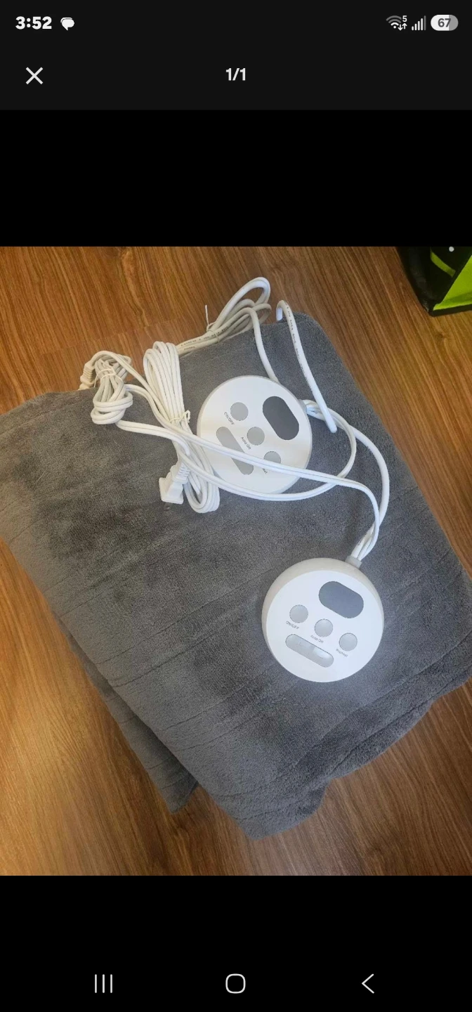 Grey Electric Heated mattress cover