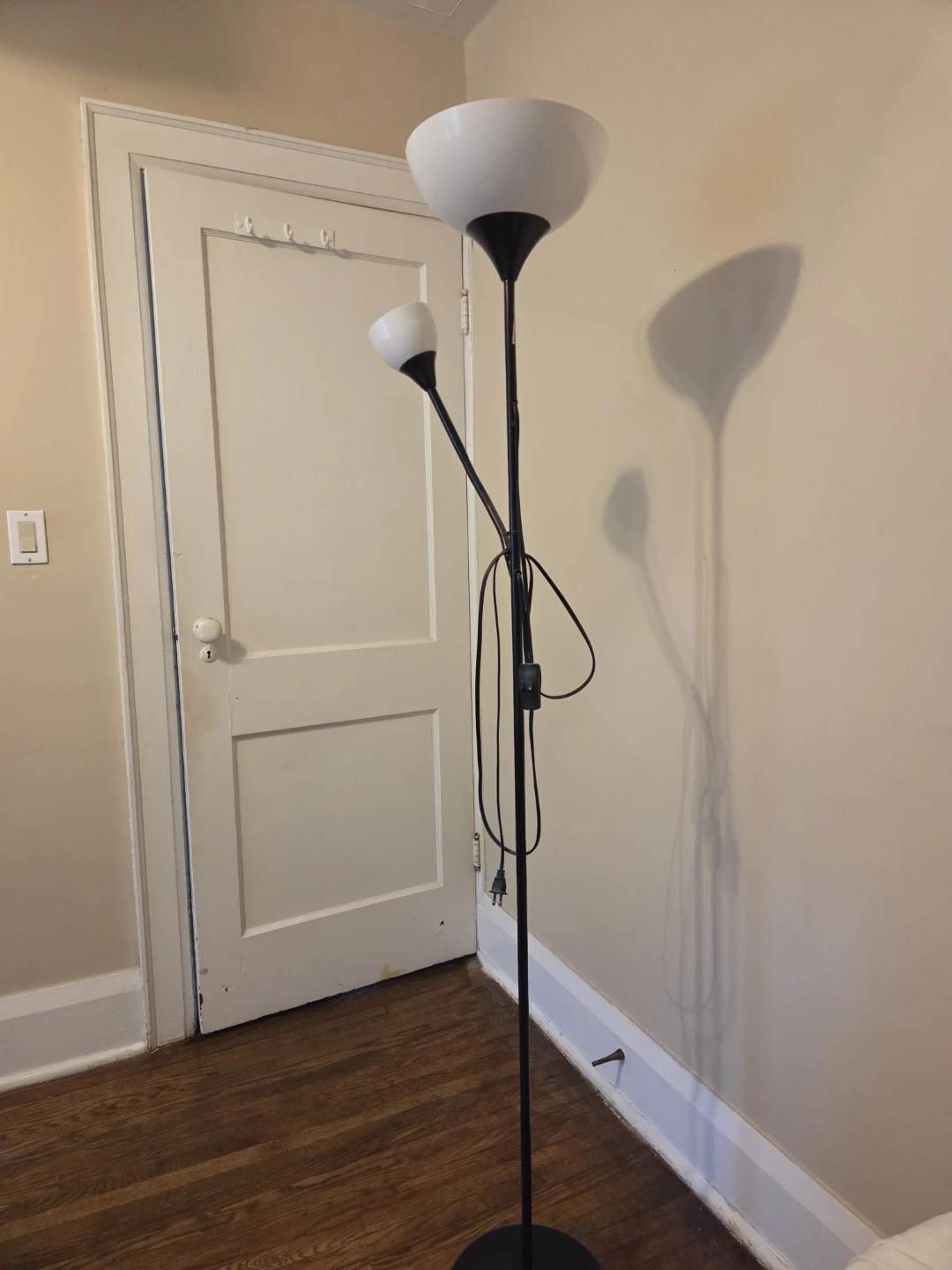 Black Floor Lamp with Adjustable Reading Light