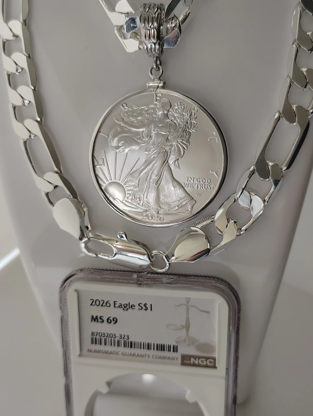 2026 American Eagle Silver Dollar Pendant Necklace
