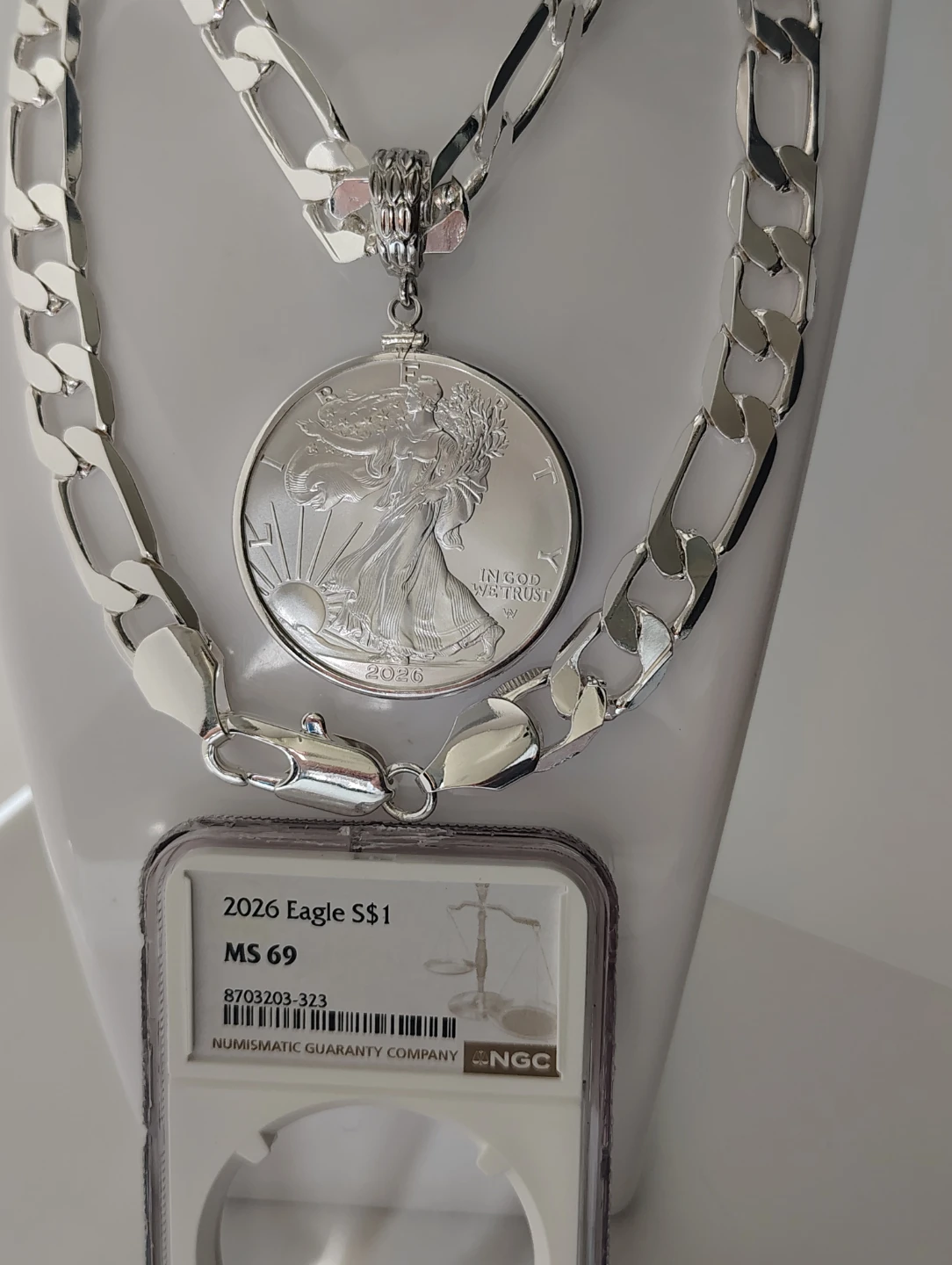 2026 American Eagle Silver Dollar Pendant Necklace - photo 3