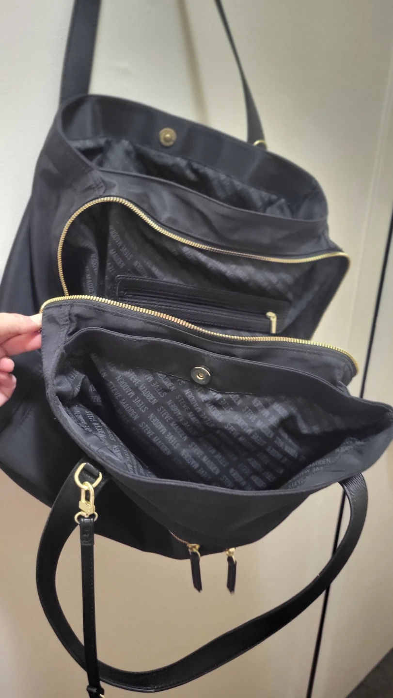 Steve Madden Black Nylon Tote Bag with Pouch - photo 3