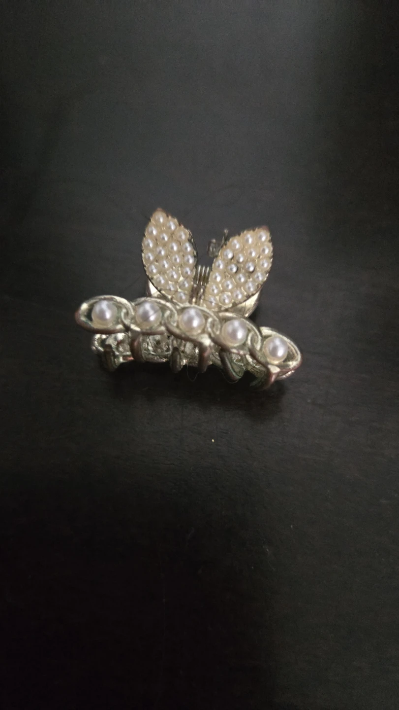 Butterfly Hair Claw Clip with Pearls