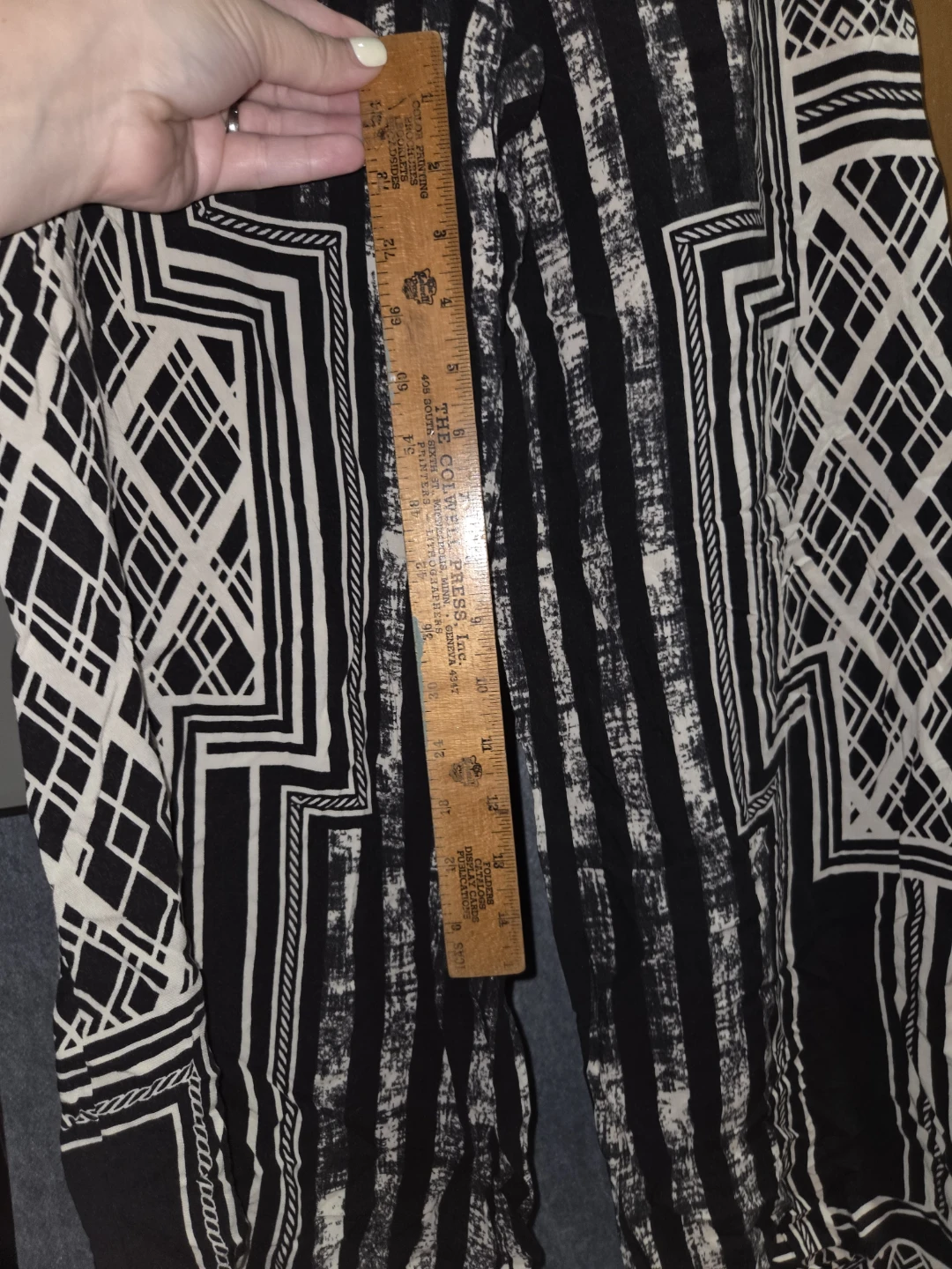Black and White Pattern Wide Leg Pants - photo 3