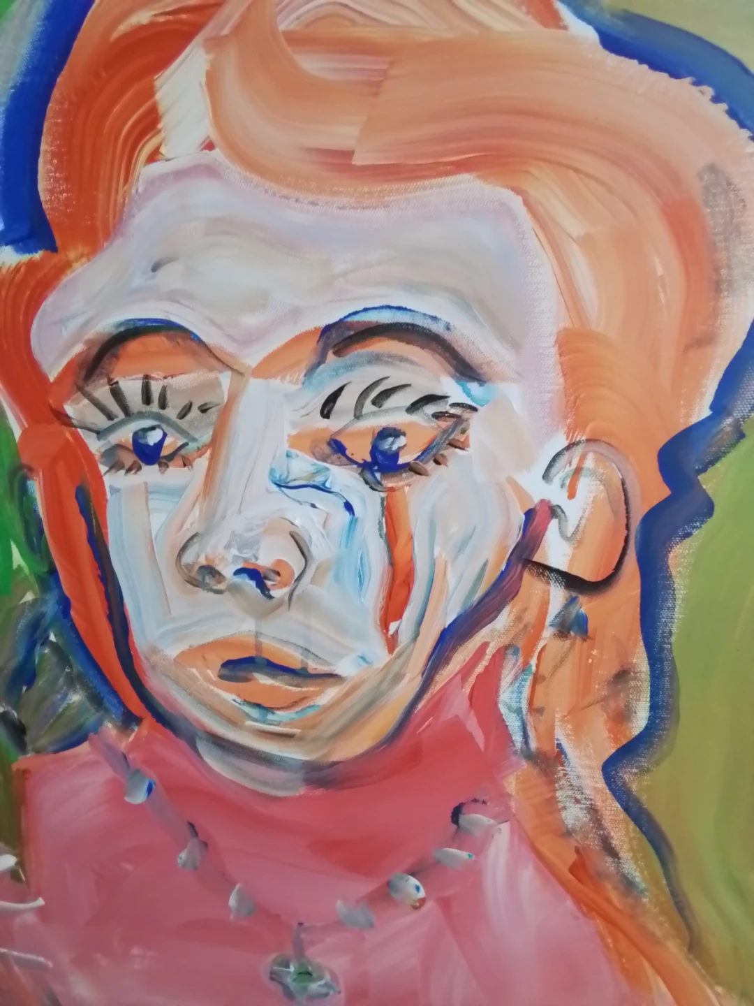 Large Bold Abstract Portrait Painting - photo 2