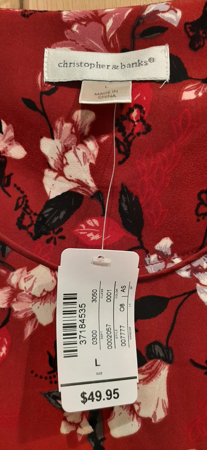 Christopher Banks red floral-print blouse-New - photo 4