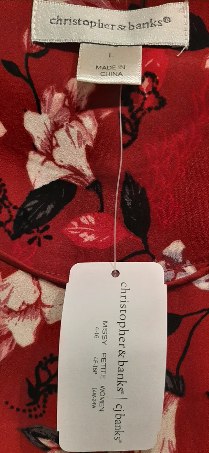Christopher Banks red floral-print blouse-New - photo 5