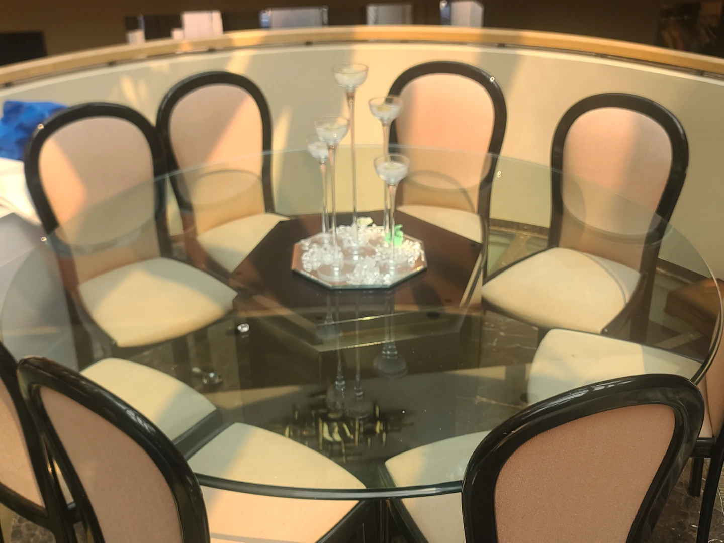 Modern Glass Top Dining Table with 8 Chairs - photo 2