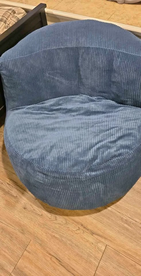 Blue Corduroy Bean Bag Chair - photo 2