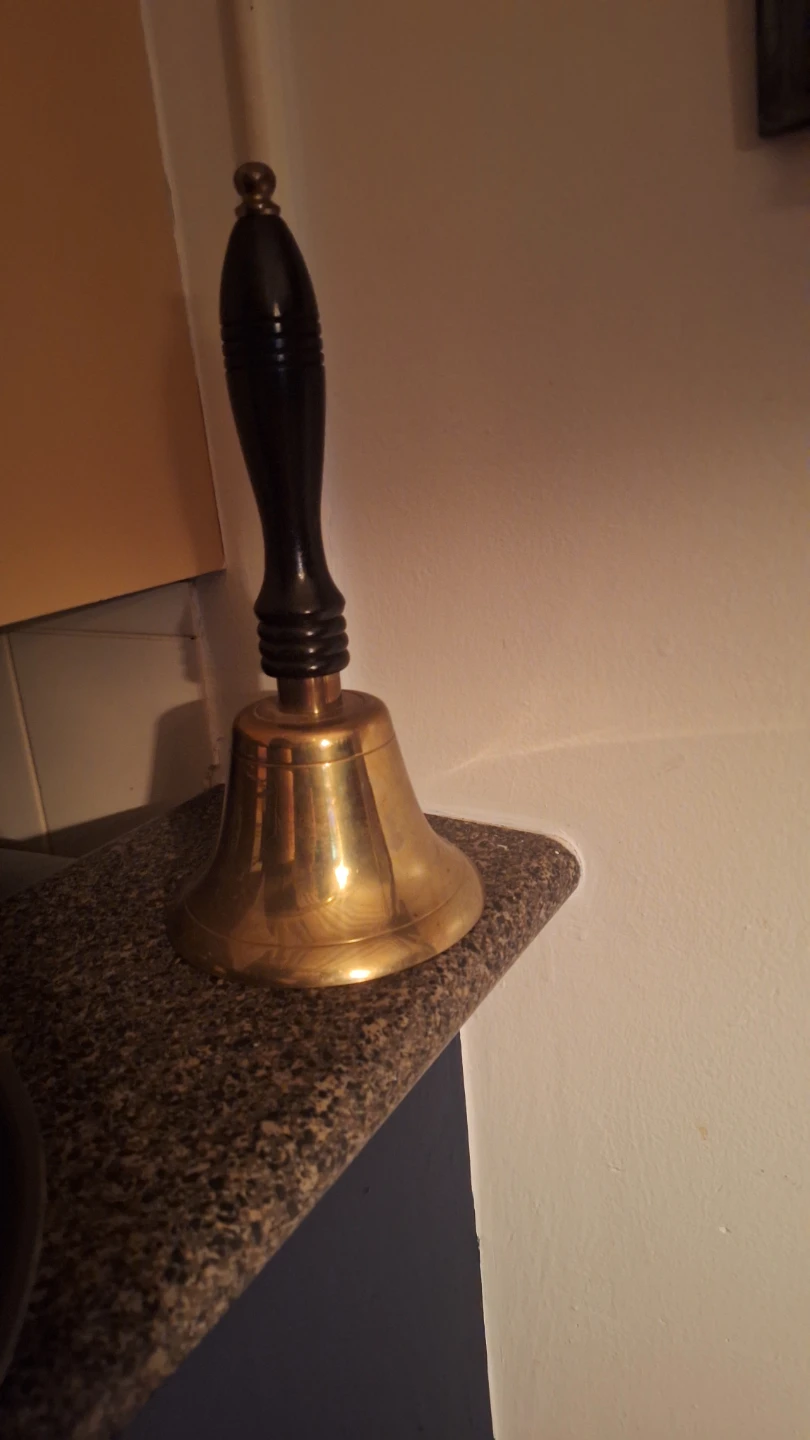 Brass Bell with Black Handle