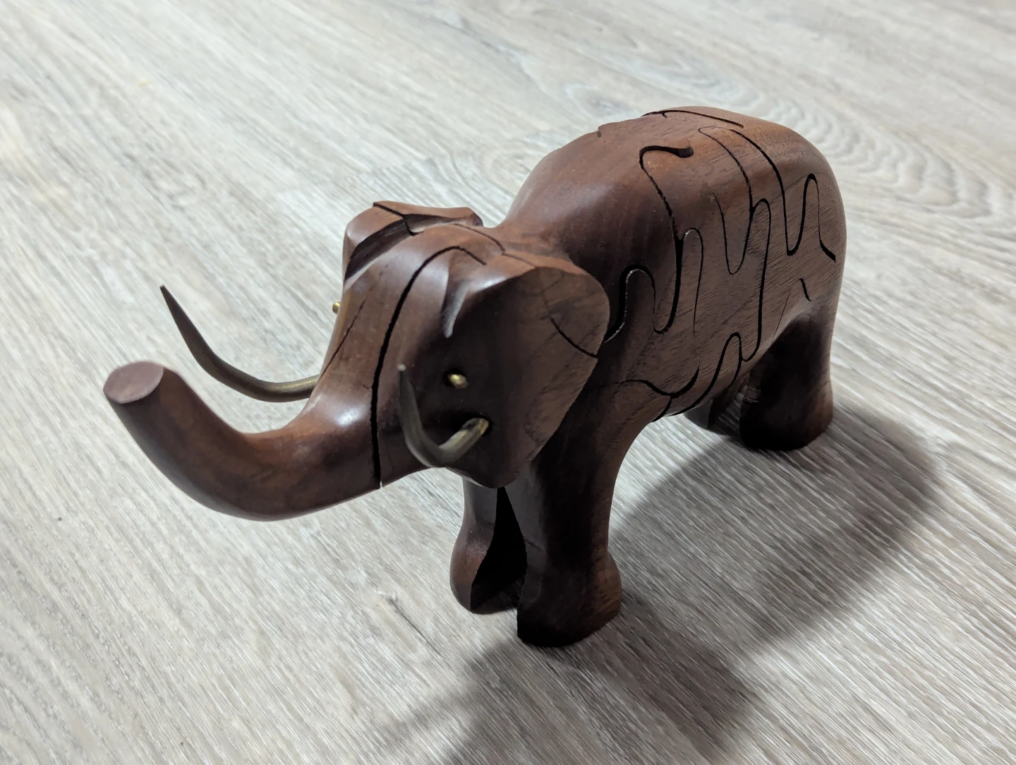 Wooden Elephant Puzzle Figurine - photo 2