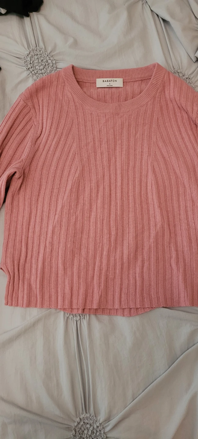 Babaton Pink Ribbed Knit Sweater - photo 3