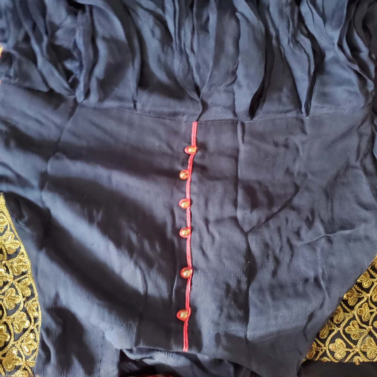 Embroidered Navy Blue Anarkali Style Dress - photo 3