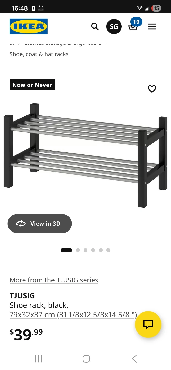 Ikea Tjusig Shoe Rack