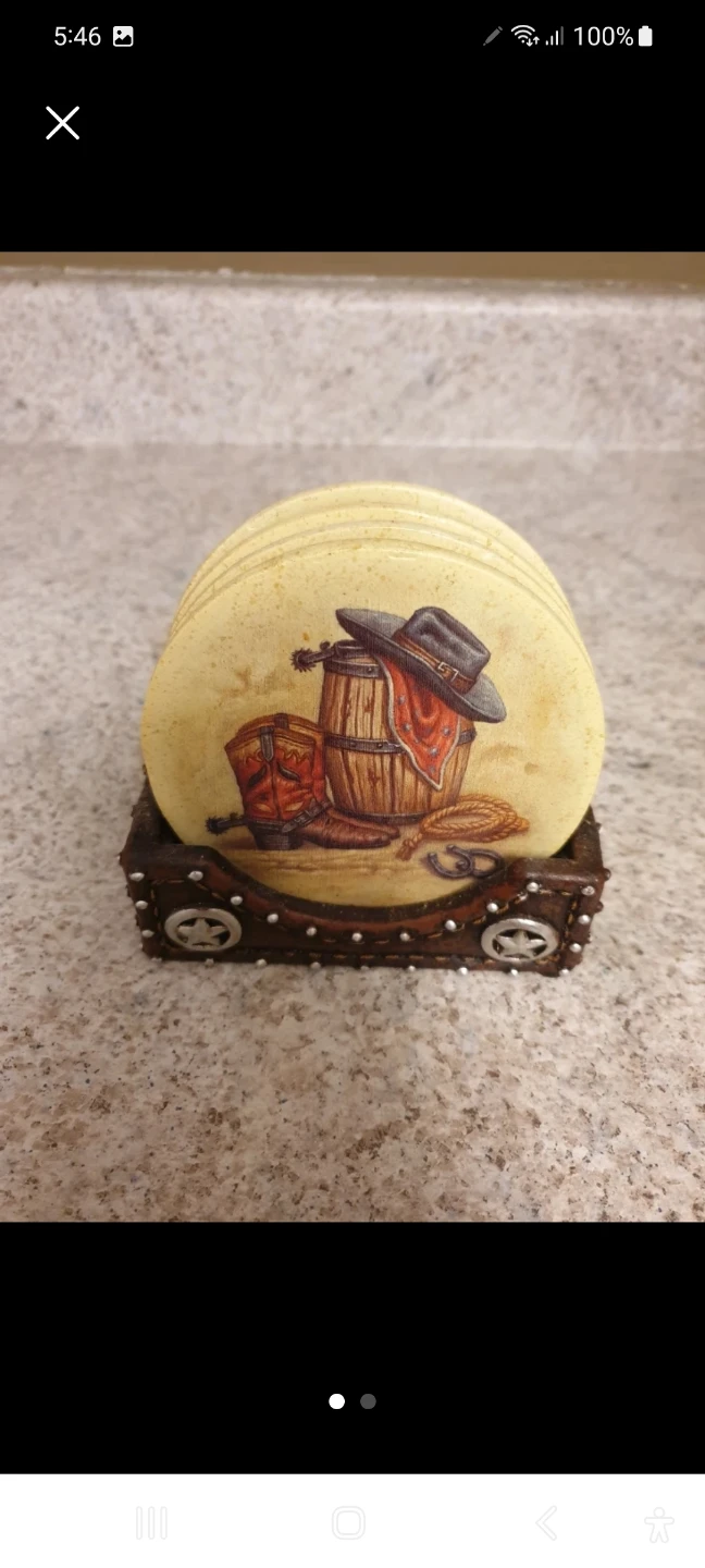 Set of 4 Western Themed Coasters
