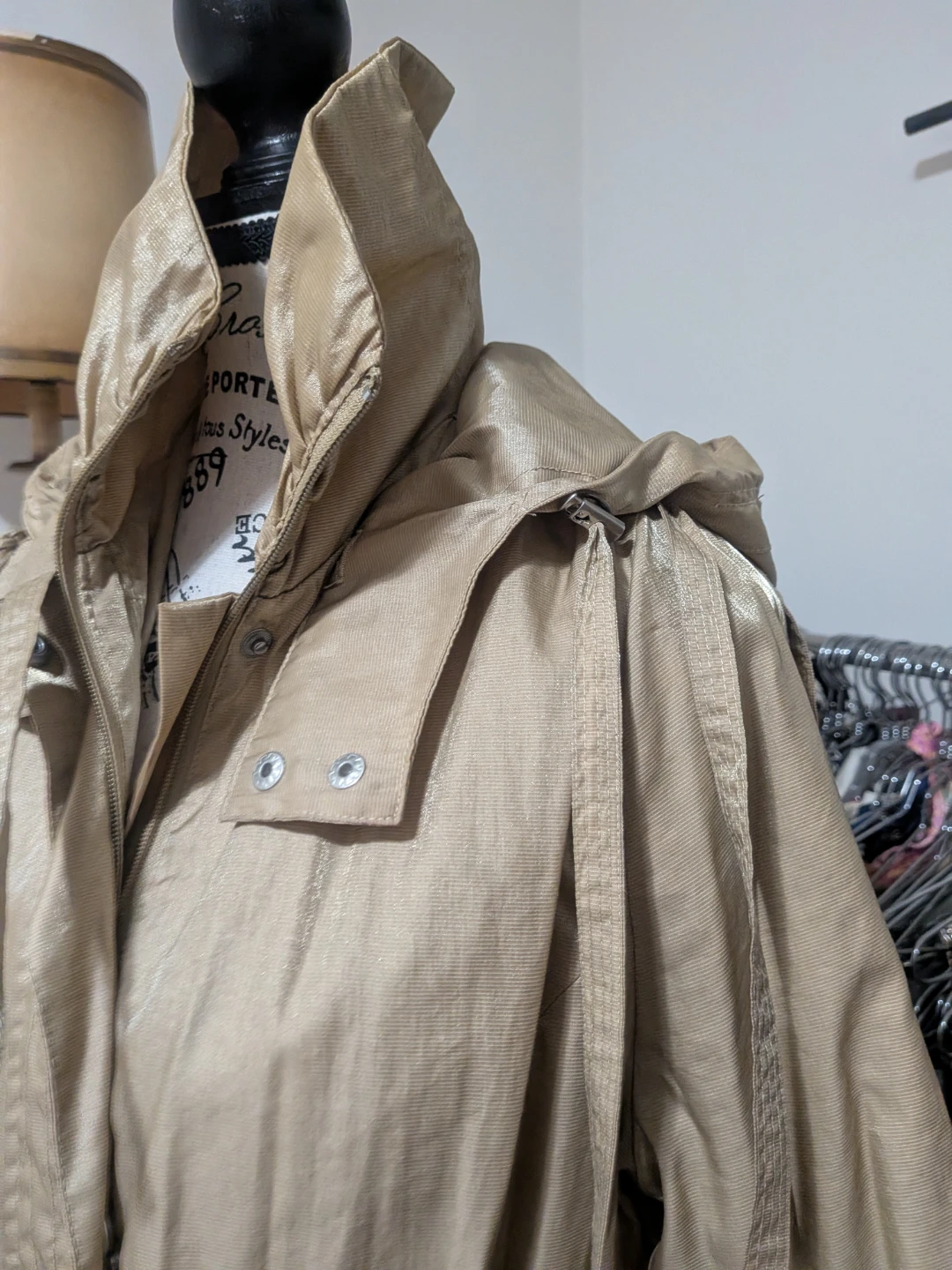 Pizzazz Tan Hooded Rain Jacket - photo 4