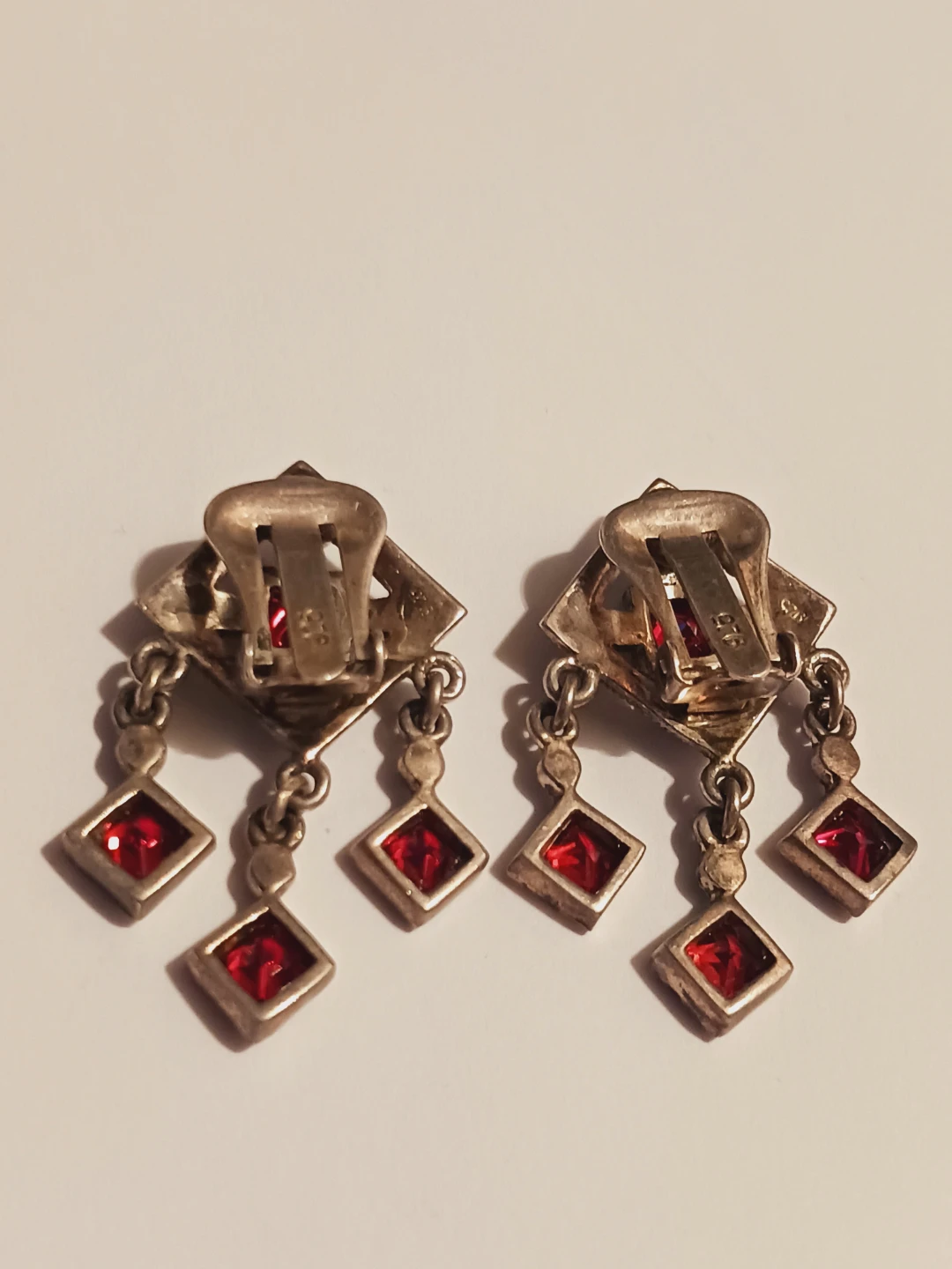 Gorgeous Sterling Silver Marcasite & Garnet Earrings - photo 4