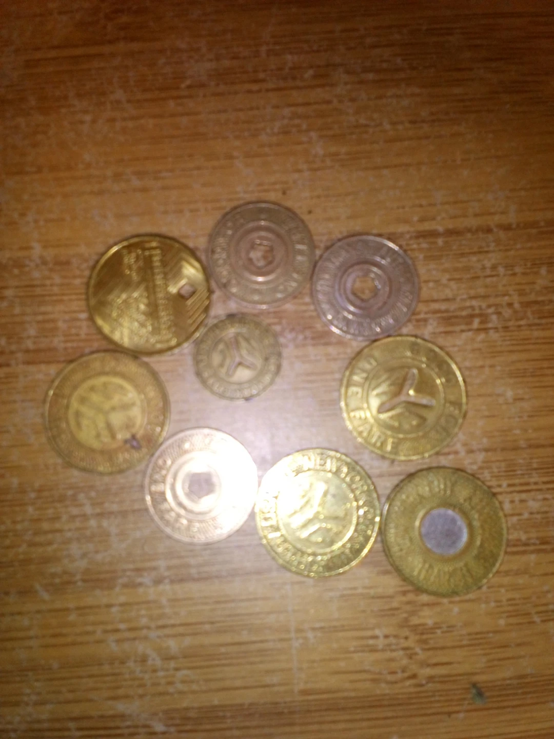 9 subway Collection of assorted tokens