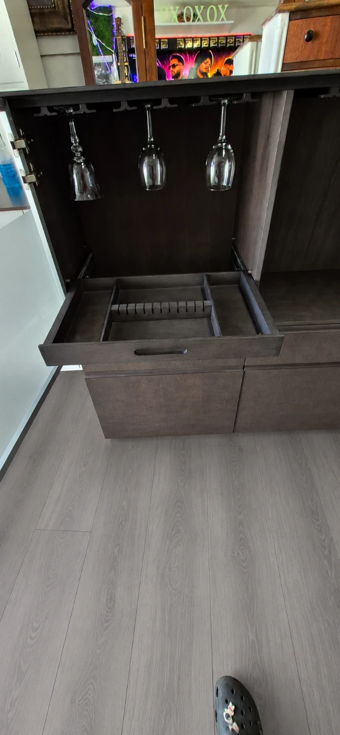 Bar Cabinet with Glassware Holders - photo 2