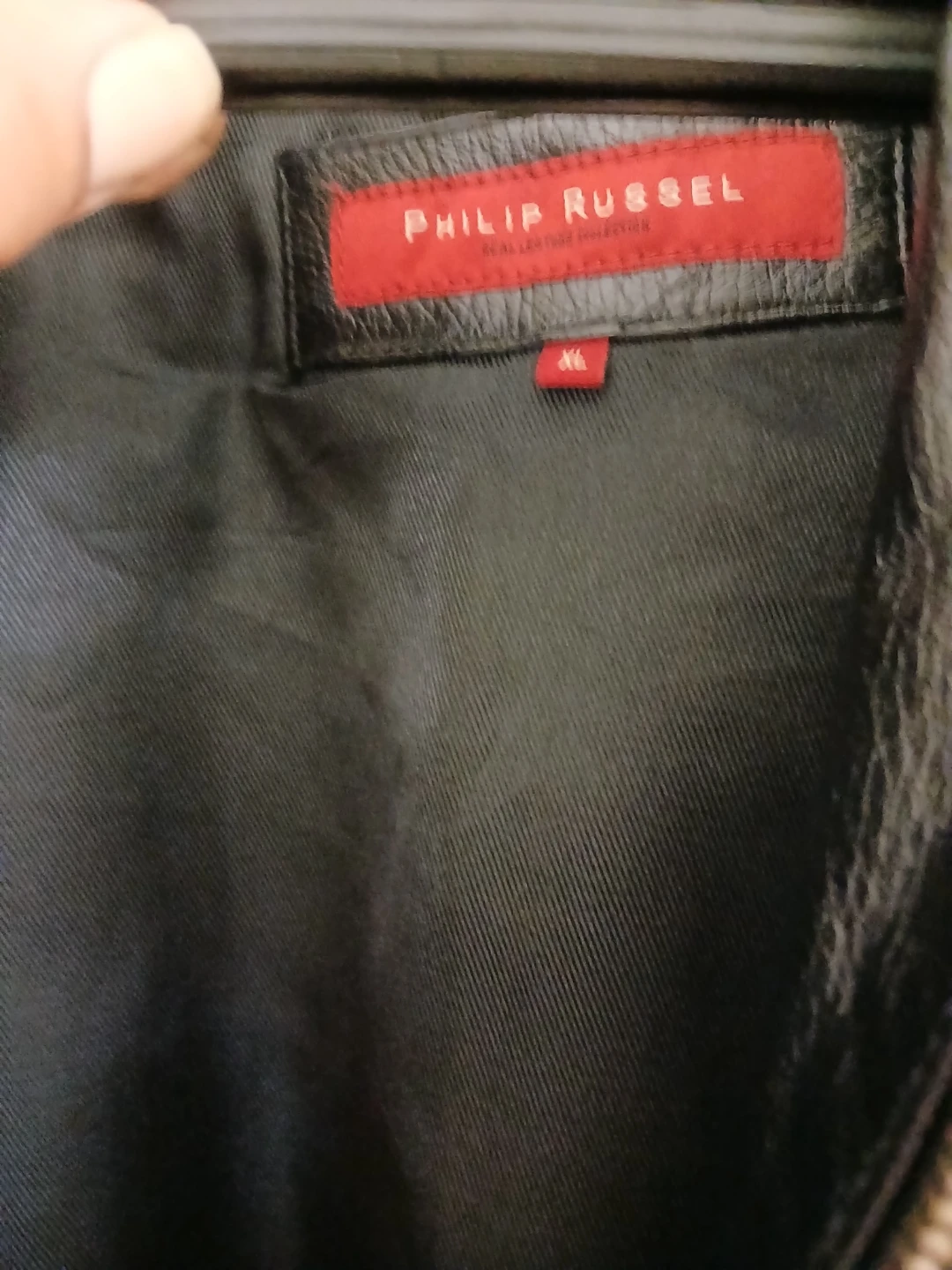 Philip Russel men's genuine leather motorbiker style jacket XL - photo 3