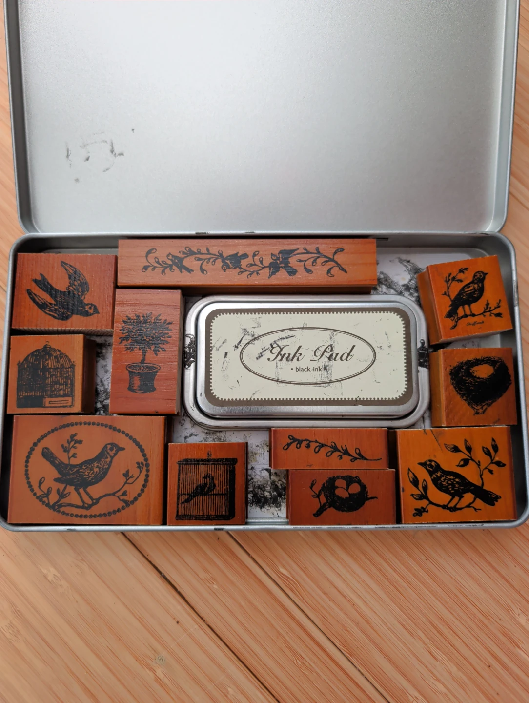 Birds & Nests Rubber Stamps with Ink Pad - photo 2