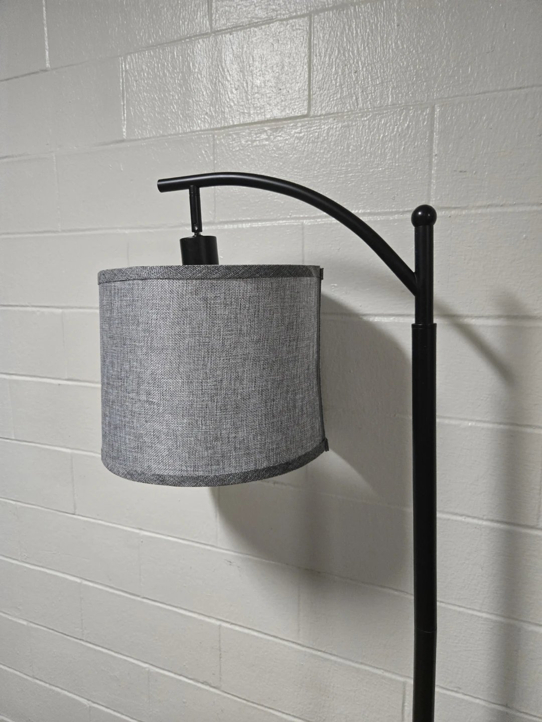 Gray Arc Floor Lamp with Fabric Shade - photo 3