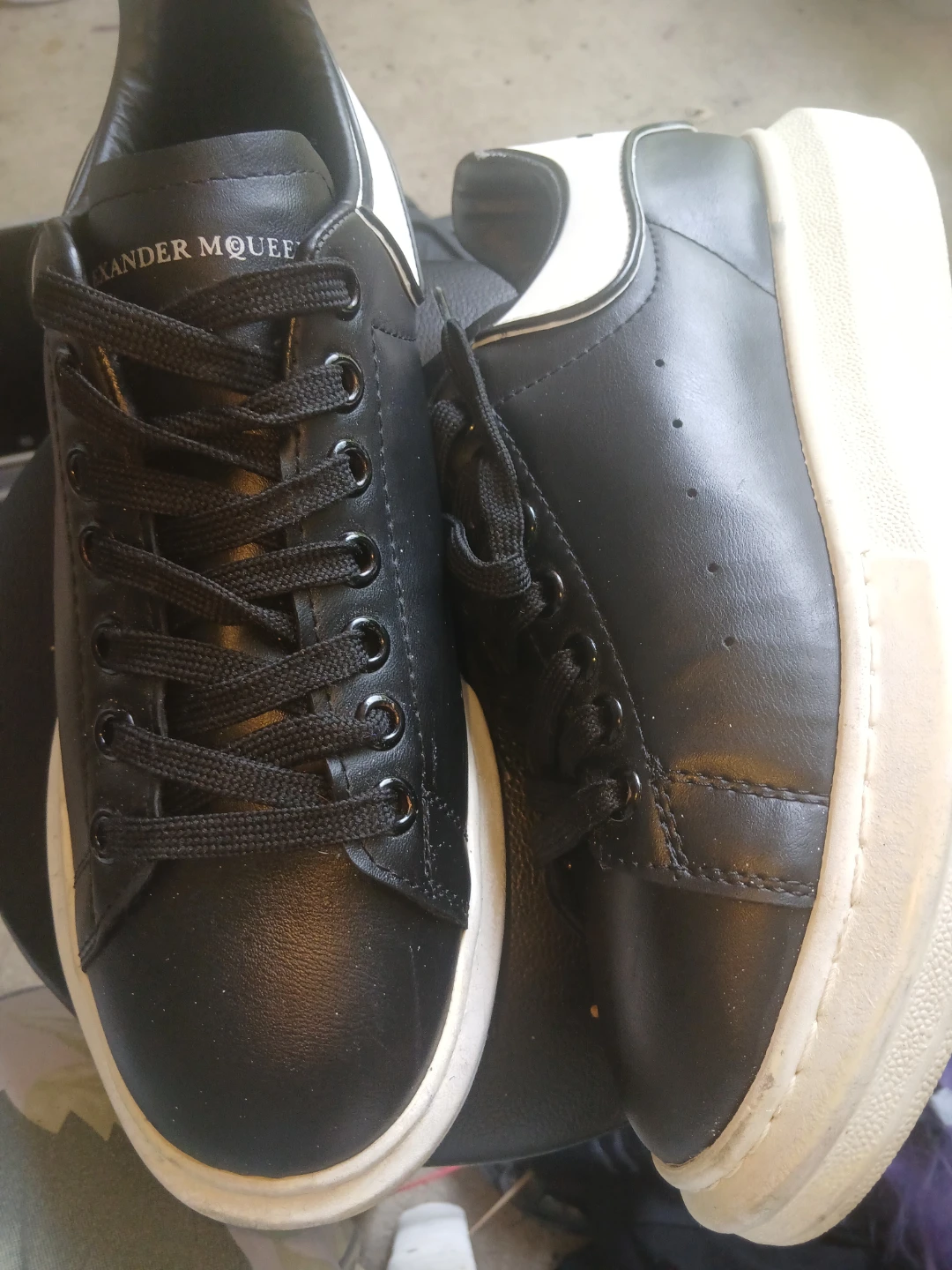 Alexander McQueen Black Leather Sneakers