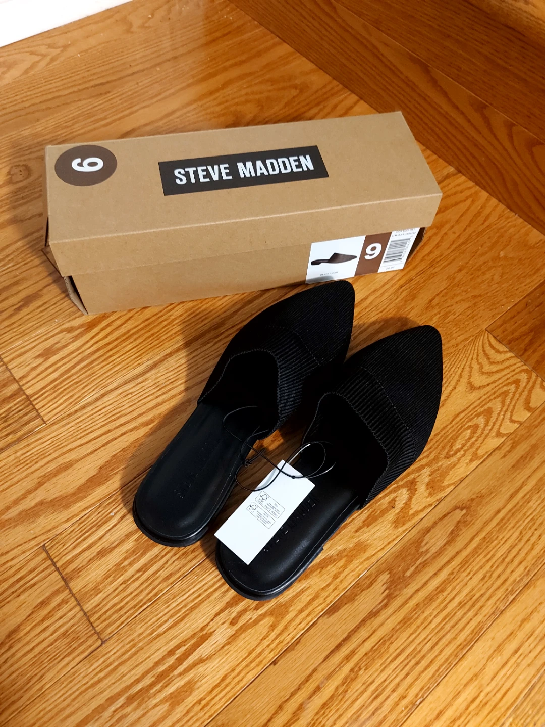 Steve Madden Black Knit Mules - Size 9