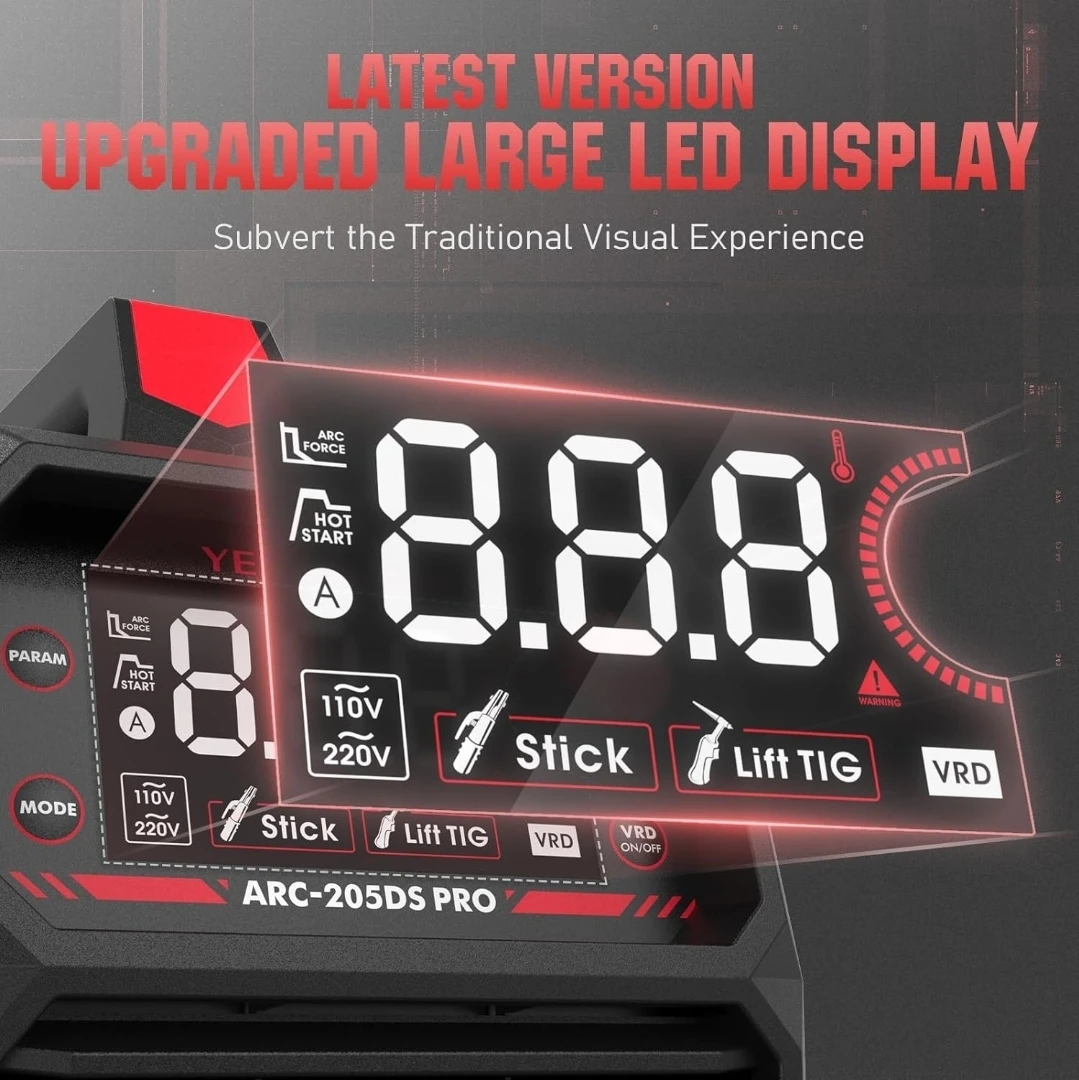 YESWELDER Stick Welder Large LED Display 205Amp Digital Inverter - photo 3