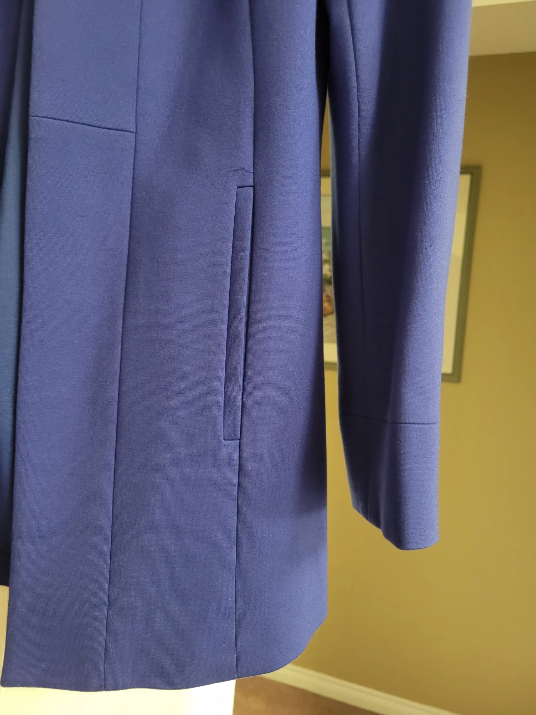 LAUREL PERRIER Blue Collarless Blazer Size 7 - photo 3
