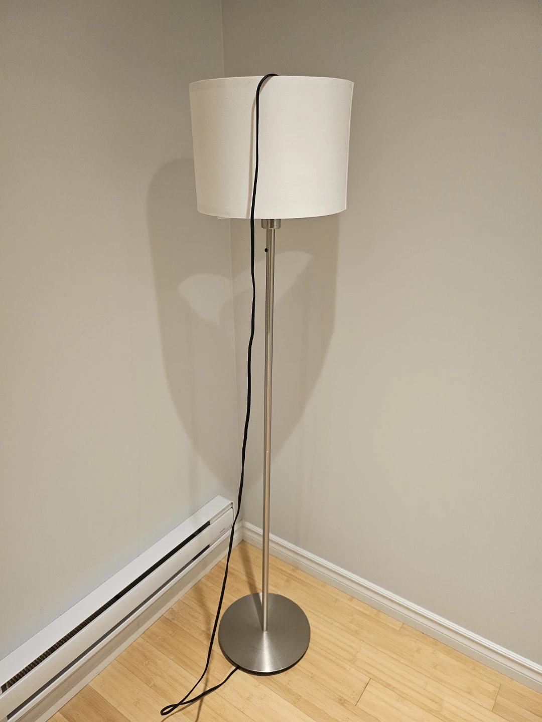 White Drum Shade Floor Lamp