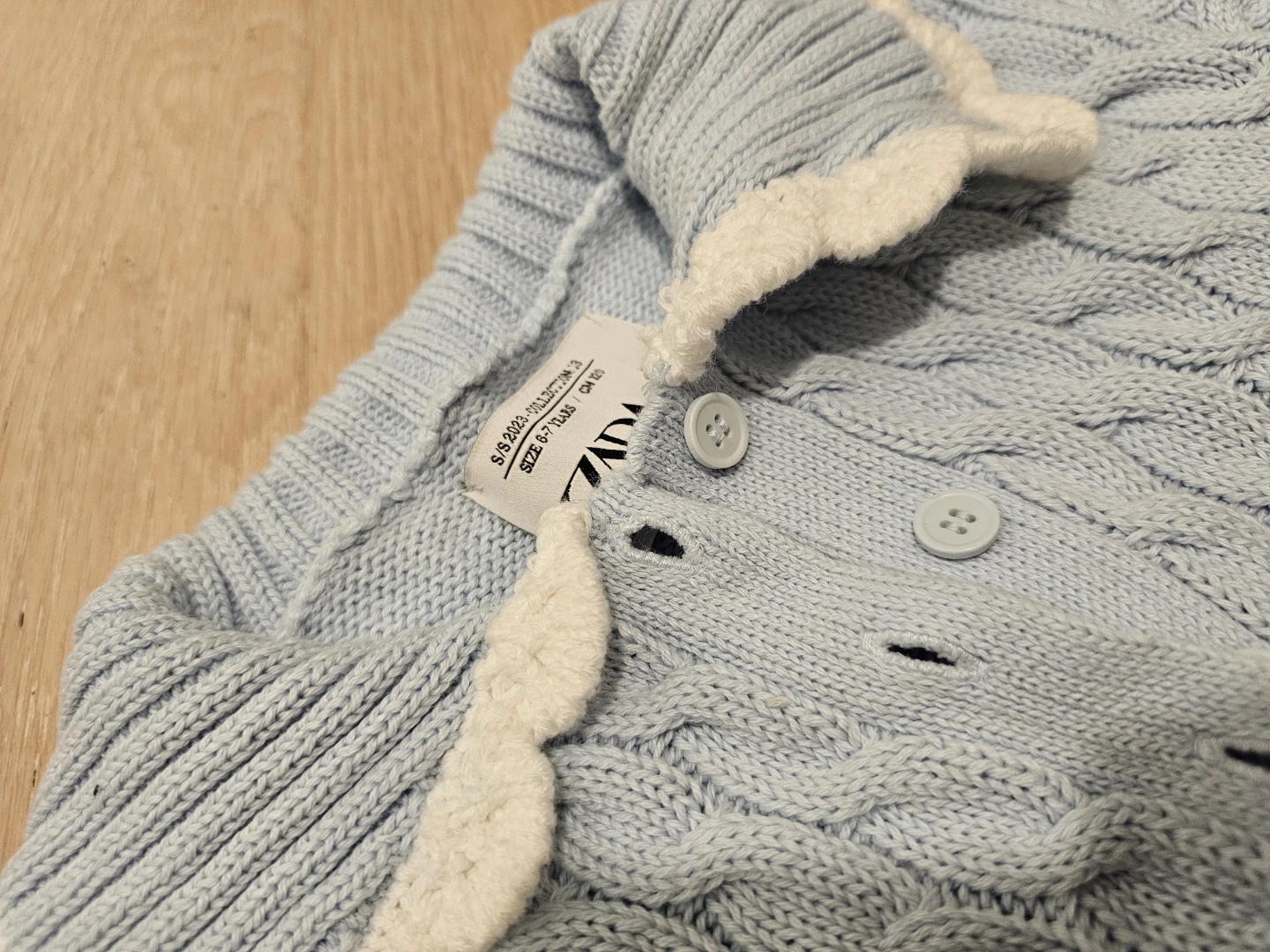 Baby Girl Zara Blue Cable Knit Sweater - photo 3