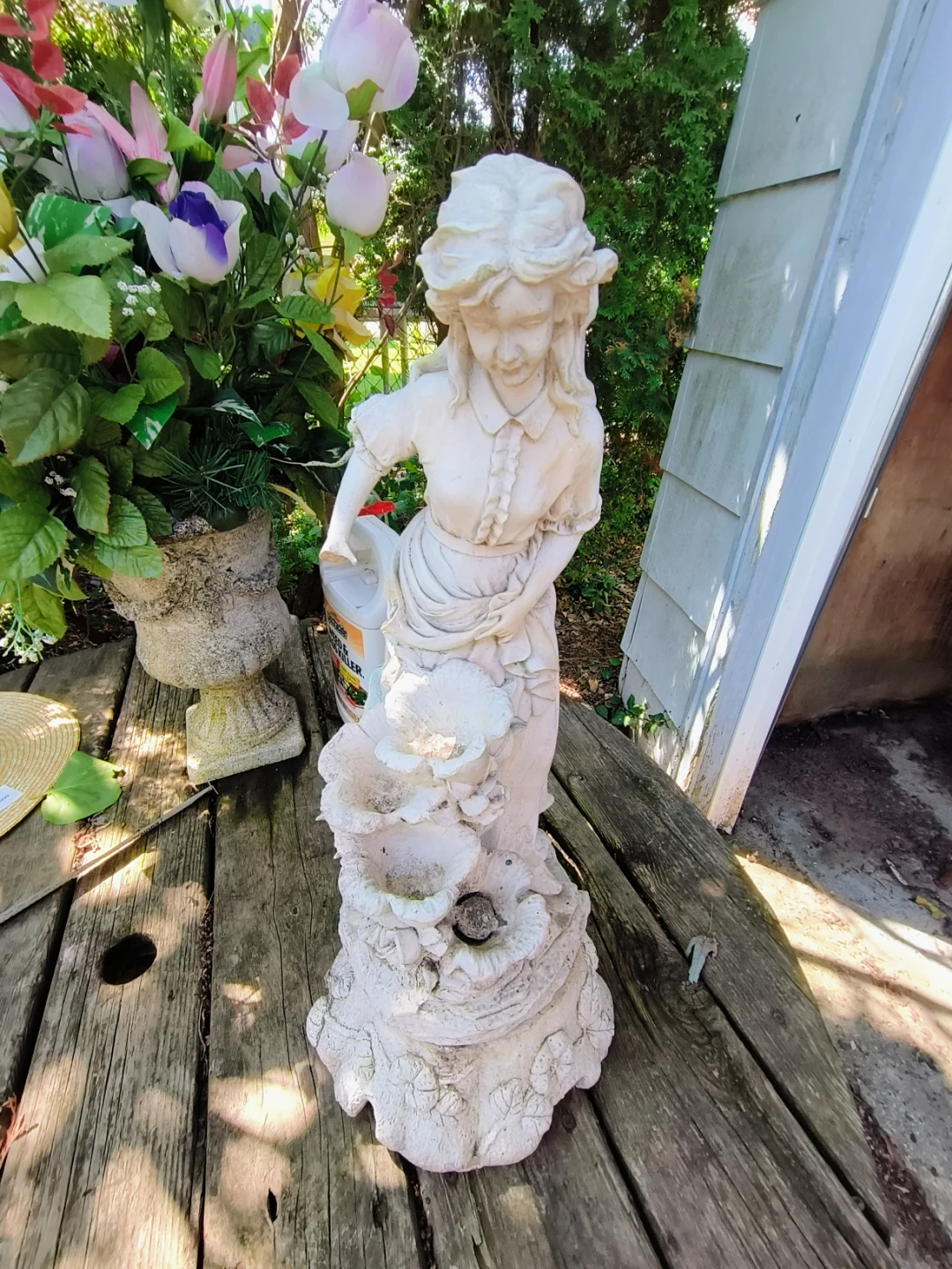 Old water fountain statue 24 tall salvage