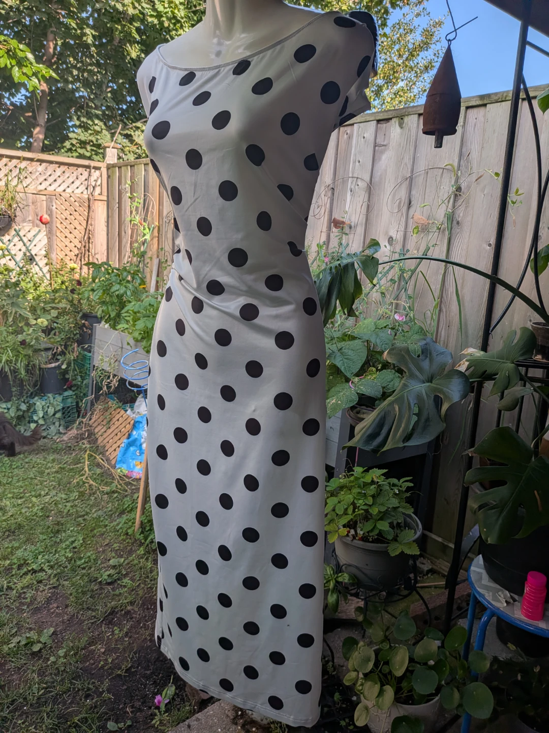 White Polka Dot Maxi Dress SML/MED - photo 4