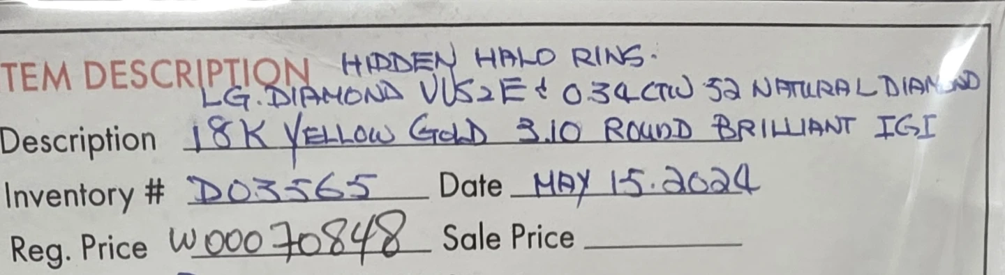 Hidden Halo Ring - 18K Yellow Gold Diamond Ring - photo 5