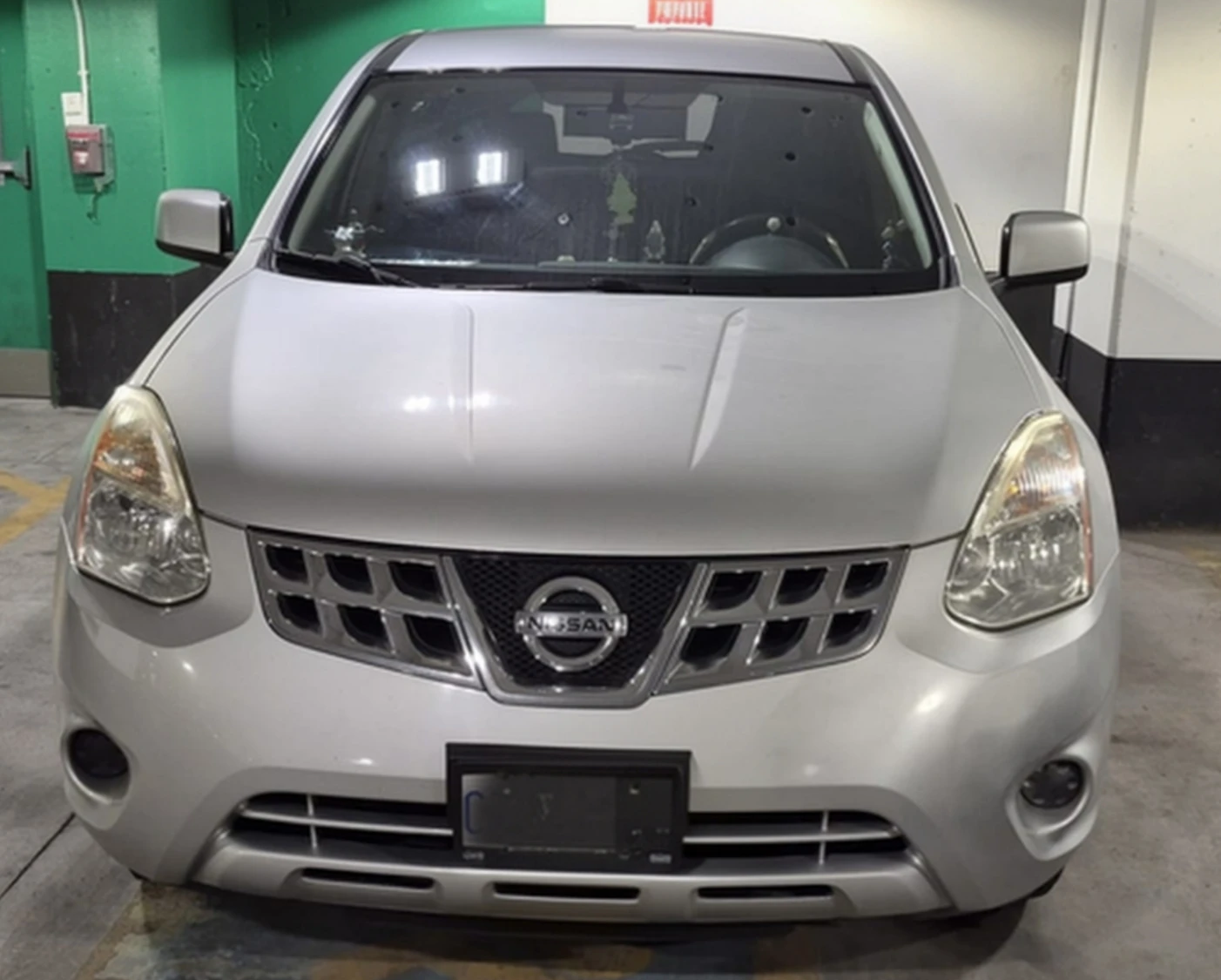 Silver Nissan Rogue SUV