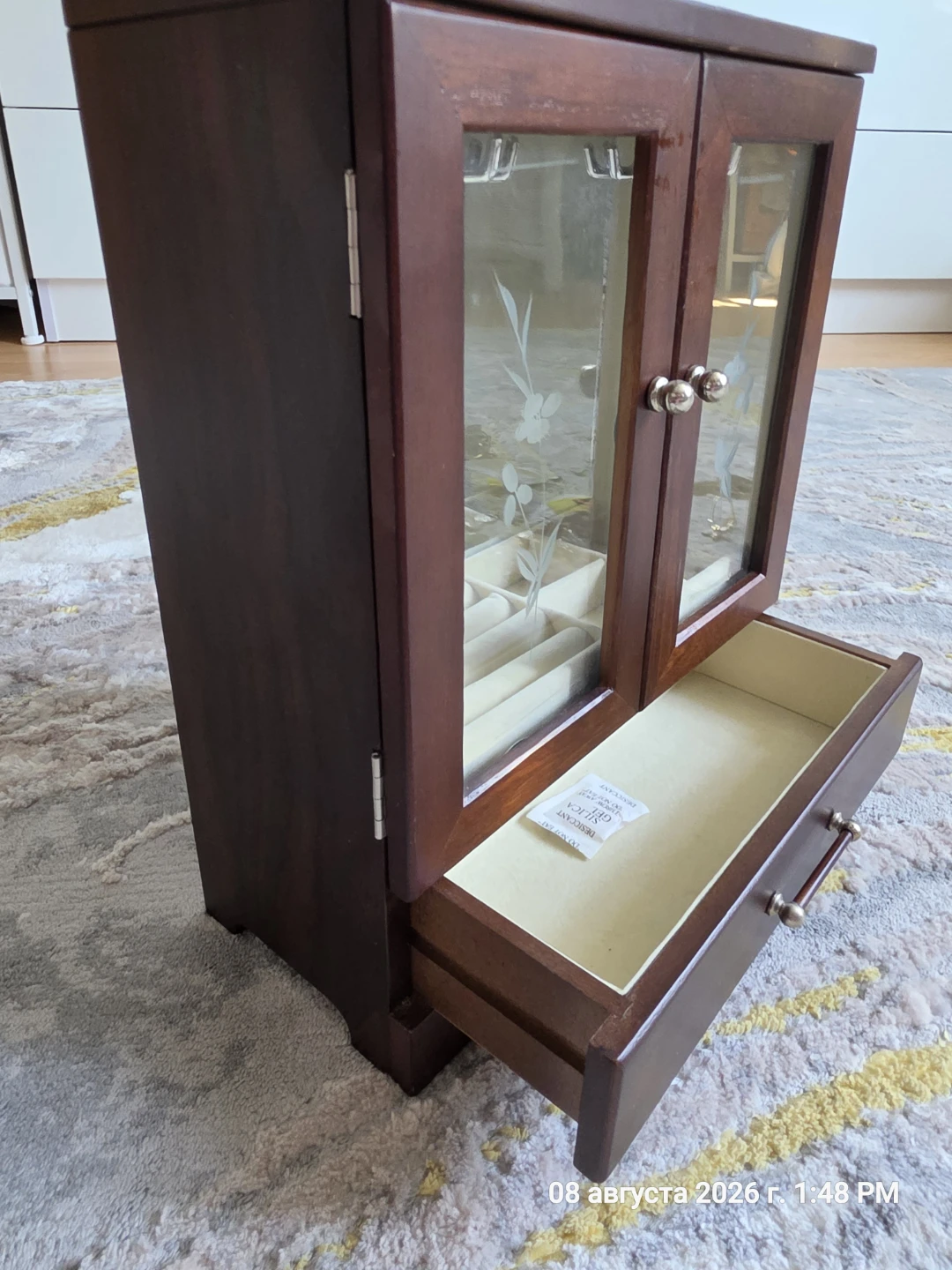 Wooden Jewelry Box with Glass Doors - photo 3