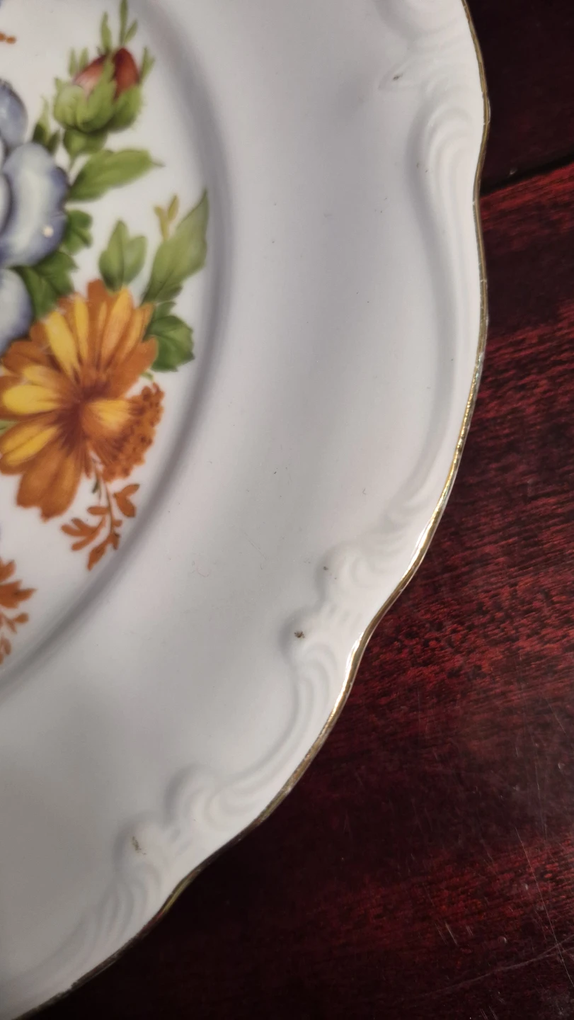 Rare Vintage Gloria Fine Porcelain Plate - Handwork Floral - photo 2