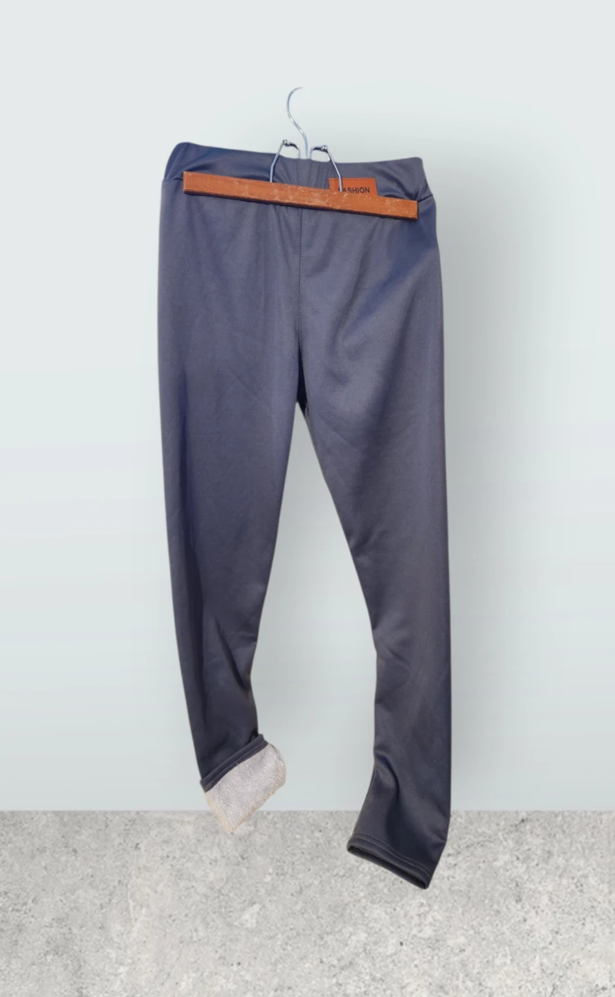 Gray and Black Fleece-Lined Legging Pants - photo 5