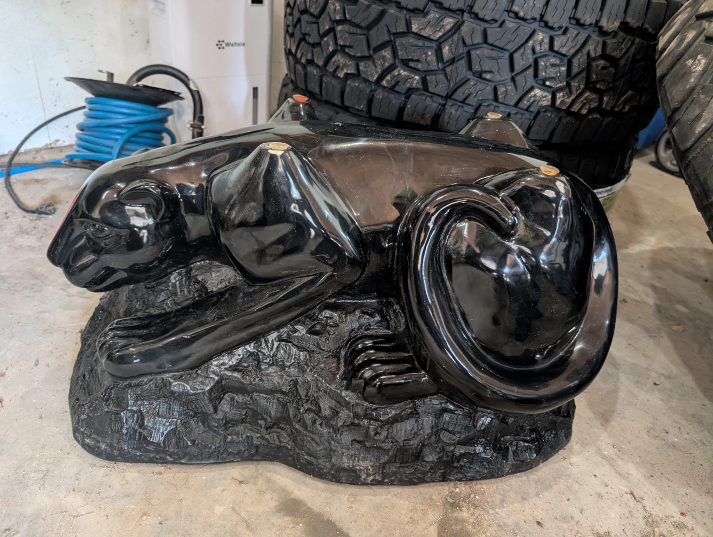Vintage 1970s Hollywood Regency Black Panther Coffee Table
