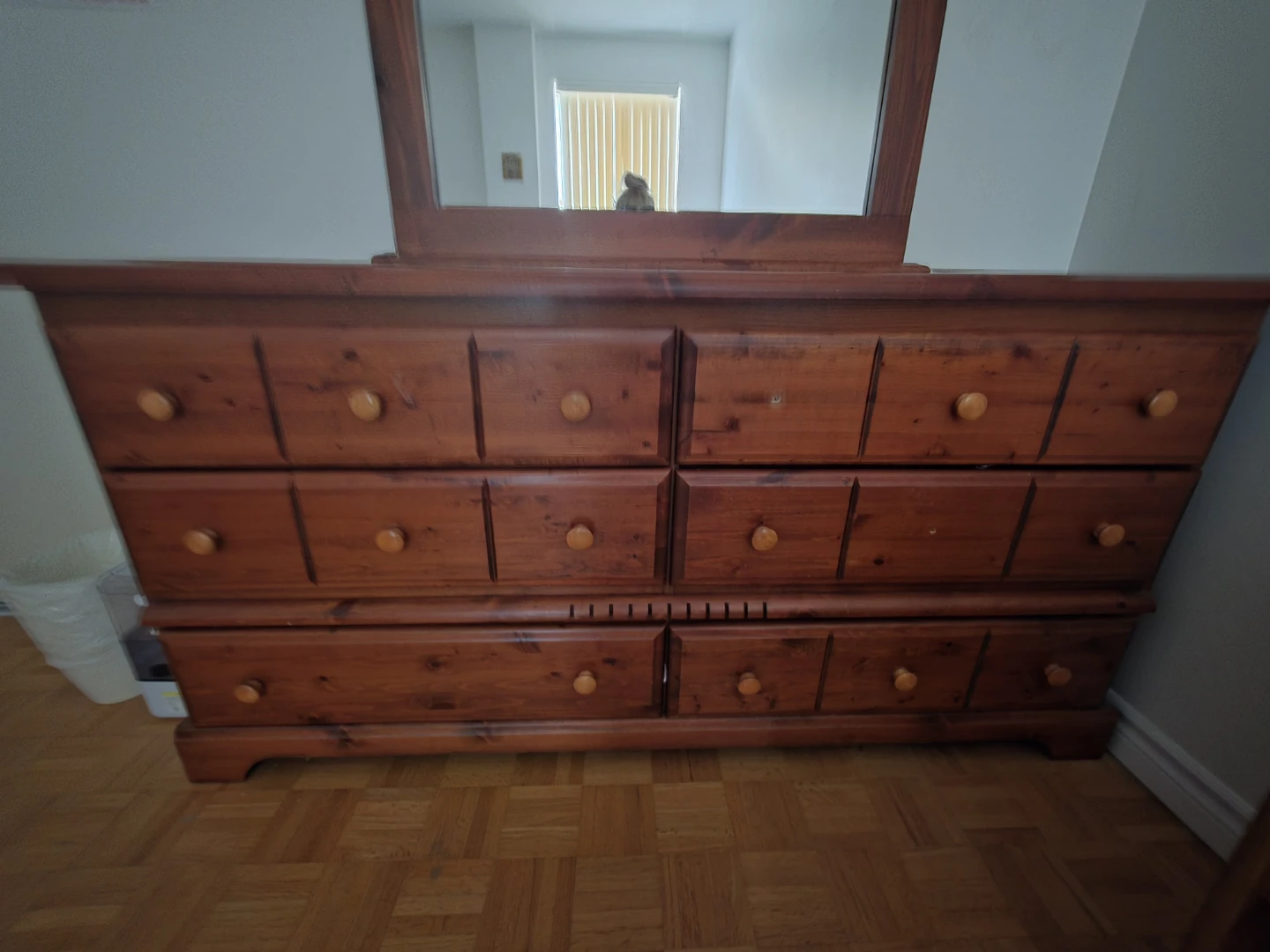 Wooden Dresser with Mirror